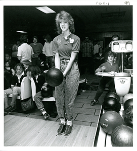 Sarah Sharpless and Cindy Furtado at bowling tournament