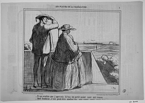 - Il me semble que j'aperçois là-bas un petit point noir qui remue.... - Quel bonheur..... c'est peut-être quelqu'un qui vient nous voir!...