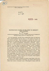 Huntington's chorea in relation to heredity and eugenics