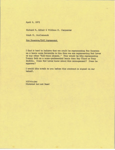 Memorandum from Mark H. McCormack to Richard R. Alford