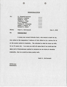 Memorandum from Mark H. McCormack concerning Malcolm Bund