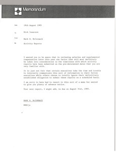 Memorandum from Mark H. McCormack to Rick Isaacson