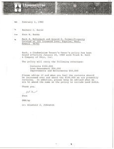 Memorandum from Evon Banks to Barbara Kernc