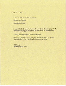 Memorandum from Mark H. McCormack to David A. Rees and Terrence P. Reagan