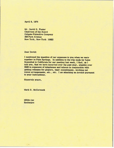 Letter from Mark H. McCormack to David R. Foster