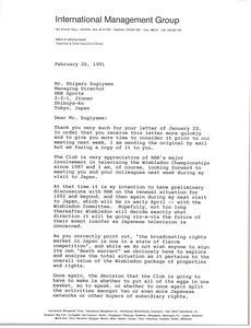 Letter from Mark H. McCormack to Michael Bonallack