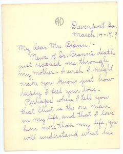 Letter from Rhea Oppenheimer to Martha Brann