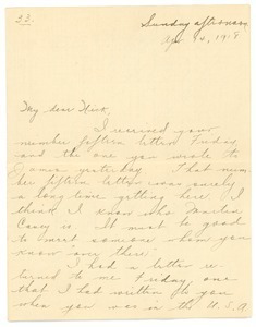 Letter from Letitia Crane to Frank F. Newth