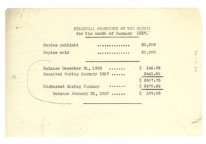 Financial statement of the Crisis