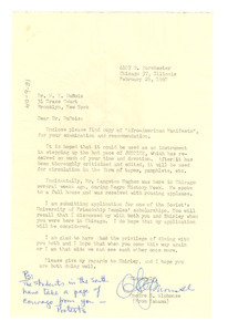 Letter from Onofre S. Alphonse to W. E. B. Du Bois