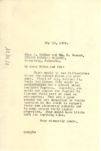 Letter from W. E. B. Du Bois to Aage Moller and H. Baasch