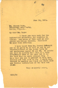 Letter from W. E. B. Du Bois to Norman Leys