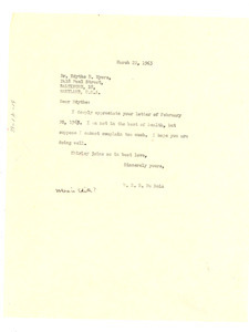 Letter from W. E. B. Du Bois to Edythe D. Myers
