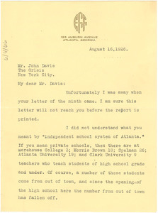 Letter from E. Franklin Frazier to John P. Davis