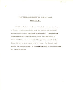 Proposed amendment to the by-laws