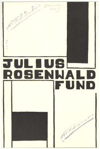 Julius Rosenwald Fund seminar and dinner programme