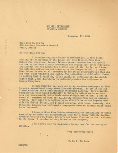 Letter from W. E. B. Du Bois to Anna M. Graves