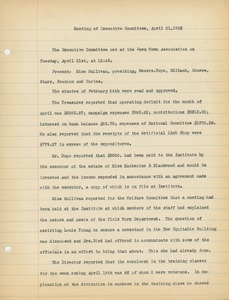 Meeting minutes of the Executive Committee of the Institute for Crippled and Disabled Men