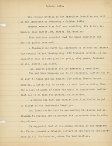 Minutes of the meeting of the Executive Committee of the Institute for Crippled and Disabled Men