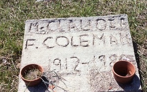Woodman Hill Missionary Baptist Church Cemetery (Mississippi) gravestone: Coleman, Claudia (d. 1986)