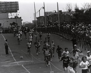 Mayor Raymond L. Flynn running in 1985 Boston Marathon