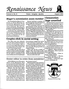 Renaissance News, Vol. 4 No. 8 (August 1990)