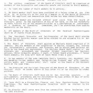 Festival Puertorriqueño de Massachusetts approved amendments to the by-laws and attendance list for annual meeting on December 13, 1993