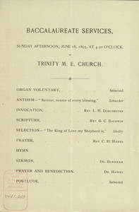 Baccalaureate program, 1893