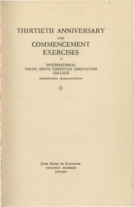 Springfield College Commencement program (1915)