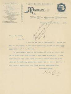 A letter from H. M. Clarke to Jacob T. Bowne (May 3, 1893)