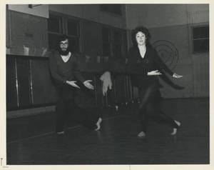 Two dancers practicing