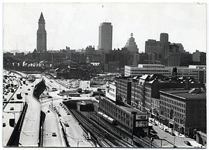 Boston skyline, including Custom House Tower and State Street Bank Building