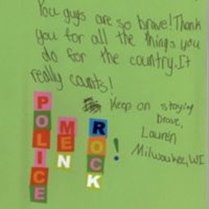Card from a Wisconsin student