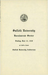 1938 Suffolk University Baccalaureate Service program