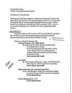 Athletic Training Education Program: Celebrating of 30 Graduating (ca. 2006)