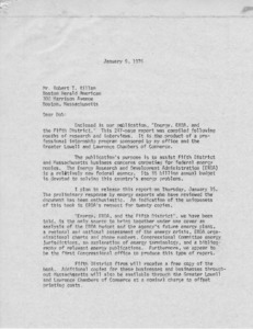 Letter to Mr. Robert T. Killan from Paul E. Tsongas