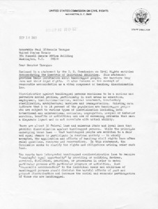 Letter to Paul Efthemois Tsongas from Linda Chavez regarding enclosed ...