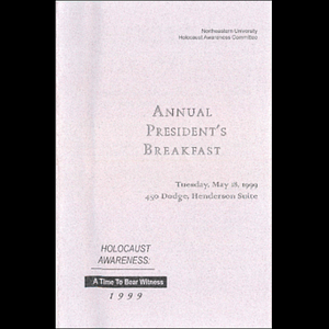 Annual President's Breakfast program, 1999.