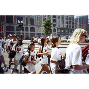 Protestors marching against Filene's relationship with clothing manufacturer Peerless Clothing