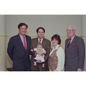 Harvey Krentzman poses with family members at the Dodge Hall dedication ceremony