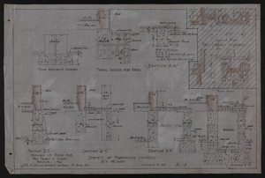 Sheet of Foundation Sections, Drawings of House for Mrs. Talbot C. Chase, Brookline, Mass., October 7, 1929