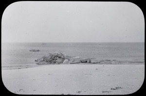 View of a breakwater under construction