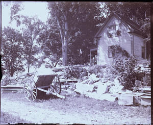 Exterior view of a house with a wagon in front, Mashpee, Mass.