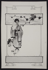 Sample for shoe advertisement, Japanese costume image, location unknown, undated