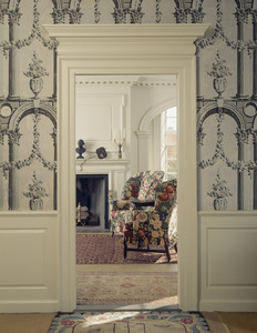 Southwest parlor from hallway, Hamilton House, South Berwick, Maine