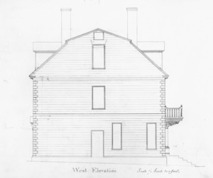 Measured west elevation of the John Hancock House, Boston, Mass., ca. 1863