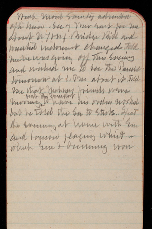 Thomas Lincoln Casey Notebook, November 1893-February 1894, 97, Sec of War sent for me