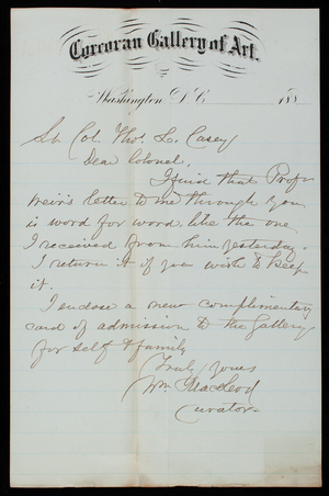 William MacLeod to Thomas Lincoln Casey, undated [June 1881]