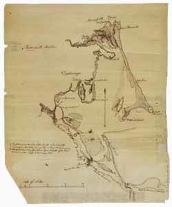 Manuscript map of Plymouth harbor, circa 1795