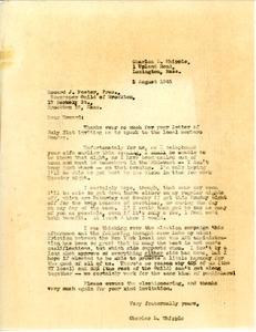Letter from Charles L. Whipple to Howard J. Foster